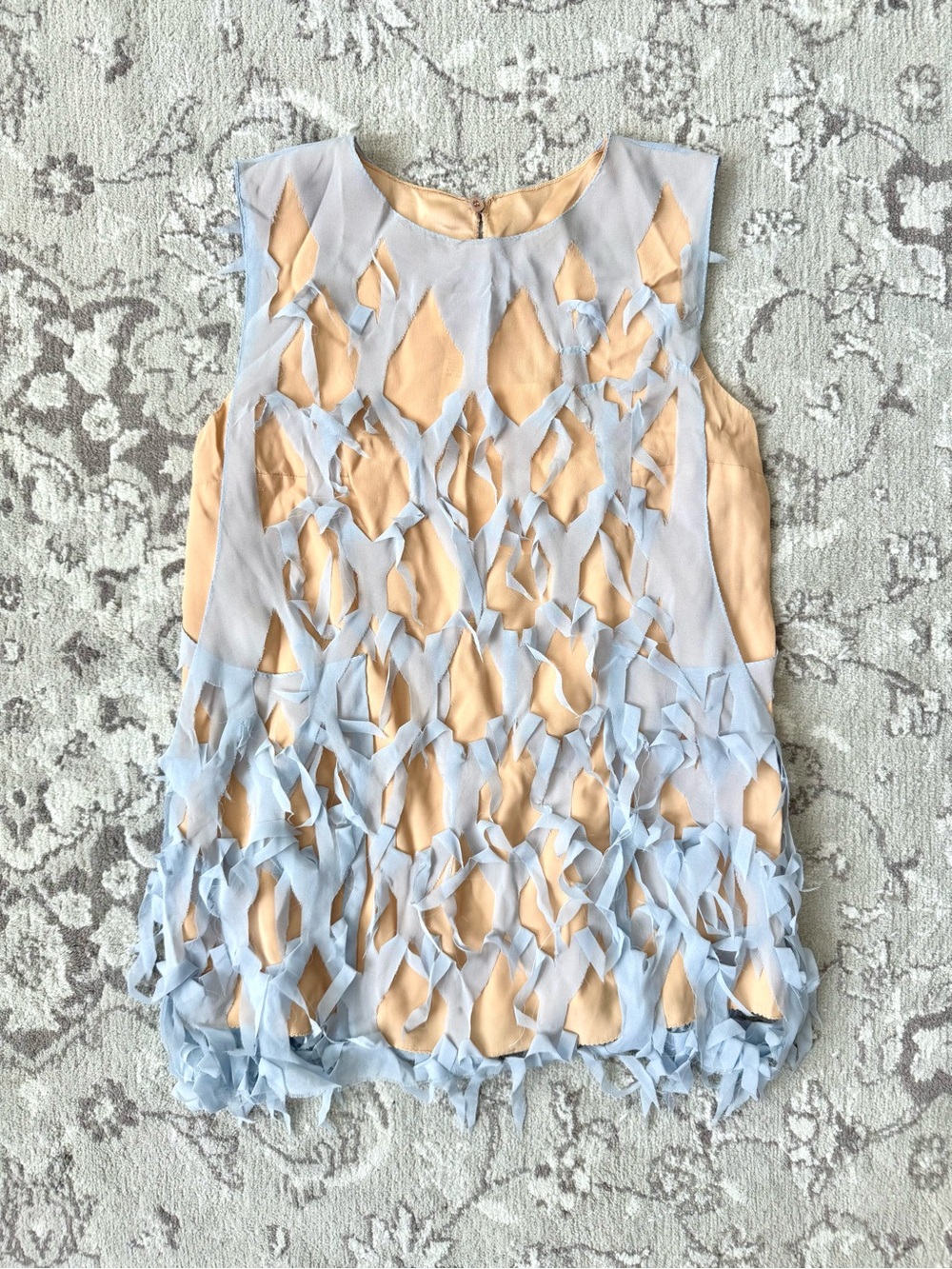 Maison Margiela Pale Blue Deconstructed Silk Top with Underlay - Size 40IT - Picture 10 of 11